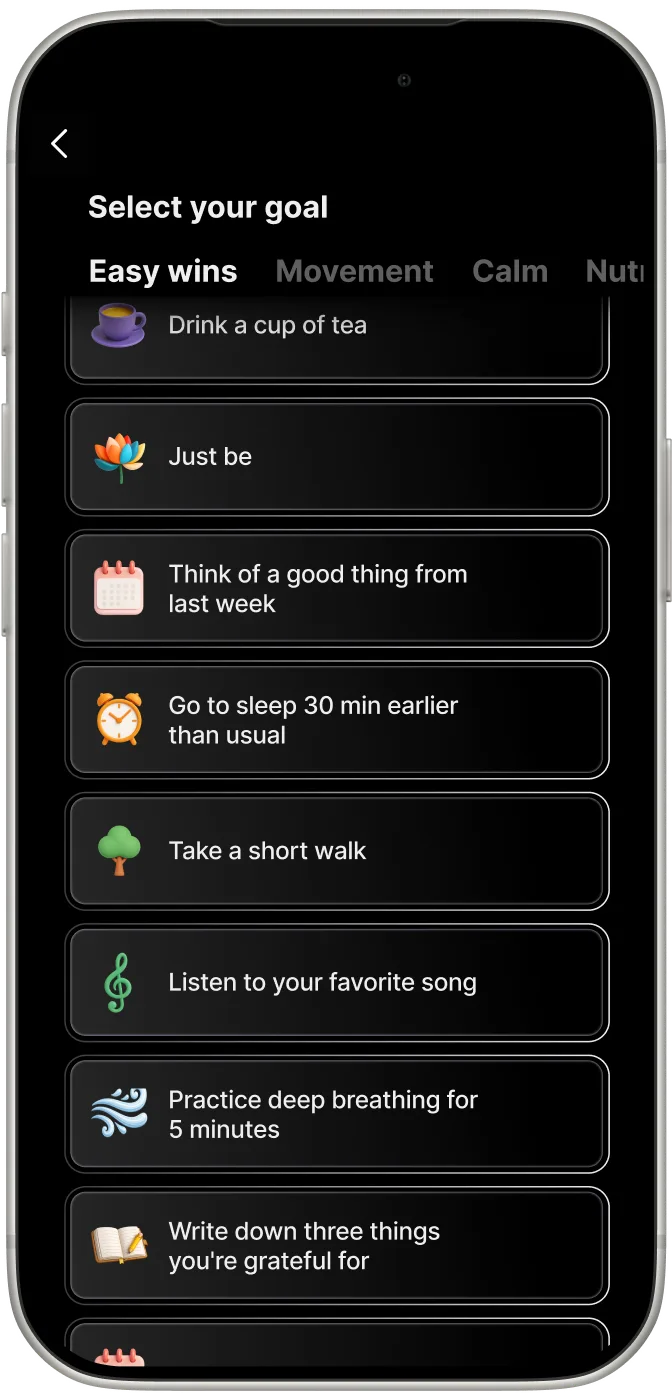 FABU mood journaling screen